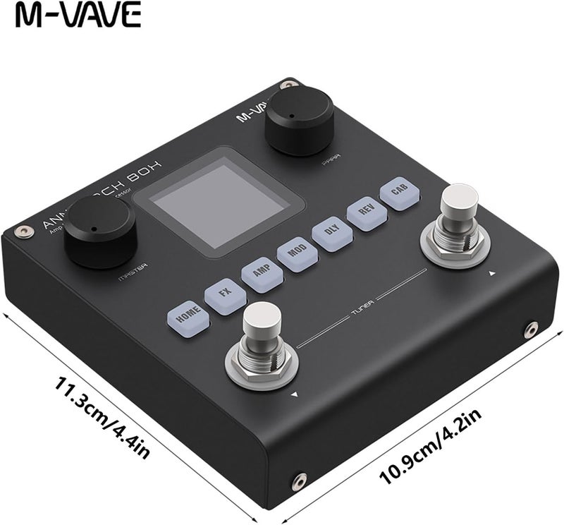 IOppWin ANN Black Box Portable Guitar Bass Multi-Effects Pedal with 80 Editable Presets, 10-Hour Battery, Bluetooth & App Editing – Compact ANN Modeling Audio Interface - Image 2
